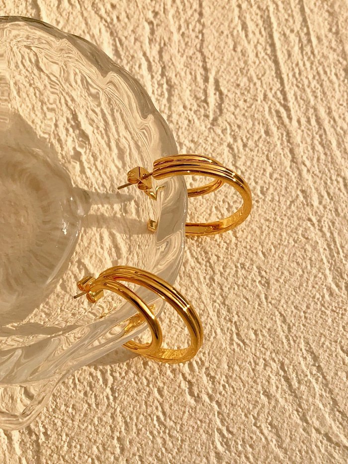 Copper Irregular Minimalist Drop Earring