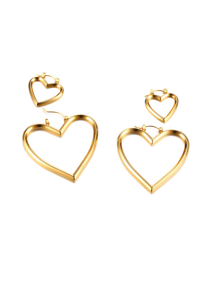 Multi-purpose cute heart-shaped stainless steel earrings