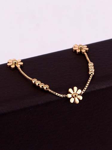 Titanium Flower Dainty Anklet