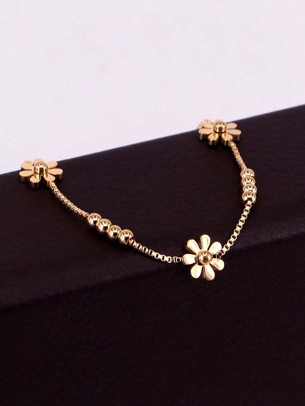 Bracelet de Cheville Dainty Fleur en Titane