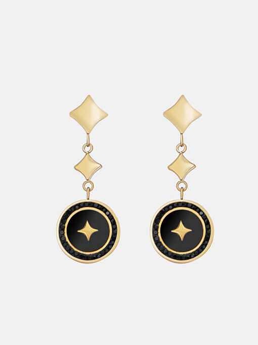 Acrylic women's Baroque zircon star titanium steel earrings
