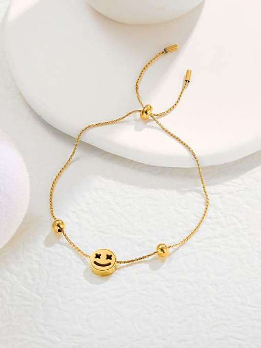 Edelstahl Smiley minimalistisch verstellbares Armband