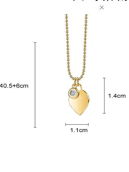 Titanium Steel Rhinestone Heart Minimalist Necklace