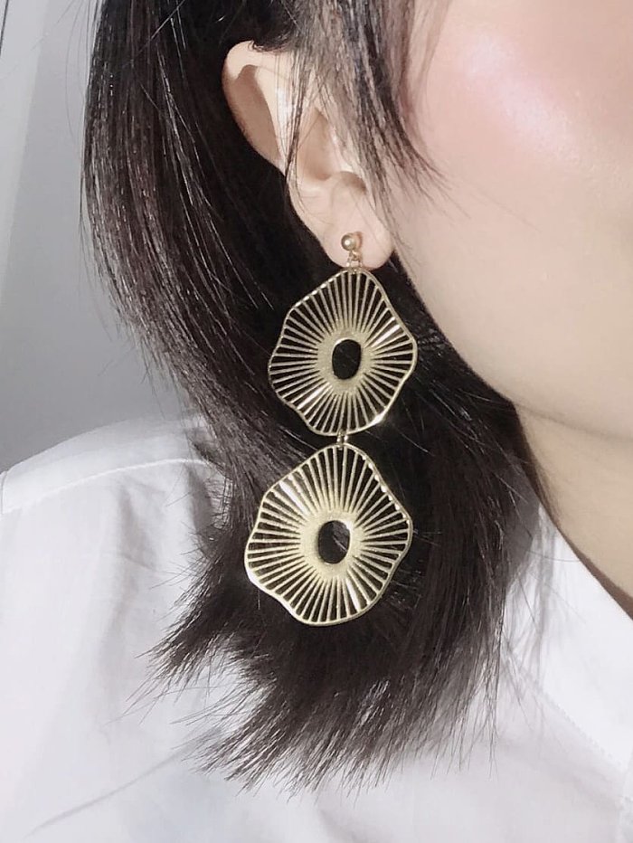 Stainless Steel Hollow Round Minimalist Drop Earring