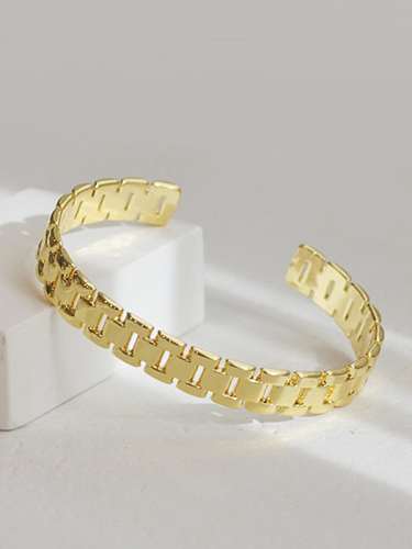 Brass Smooth Geometric Minimalist Bangle