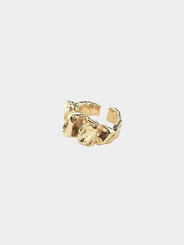 Brass Irregular Vintage folds tin foil Band Ring