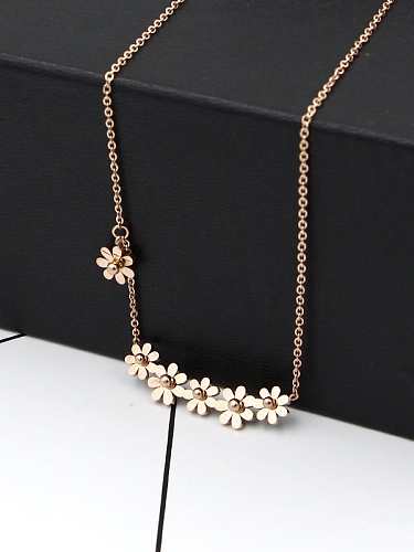 Titan-Blumen-Rosenkranz-zierliche Halskette