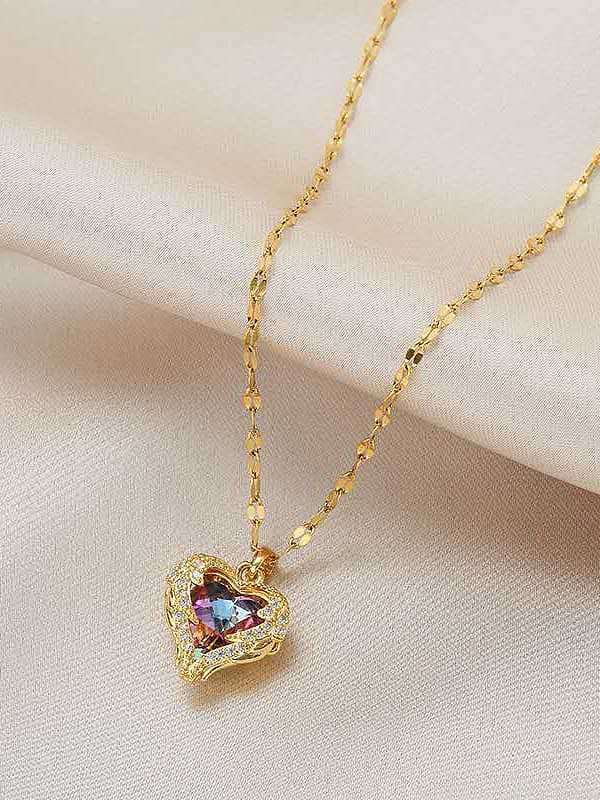 Minimalistische Halskette mit Zirkonia-Herzen aus Titanstahl