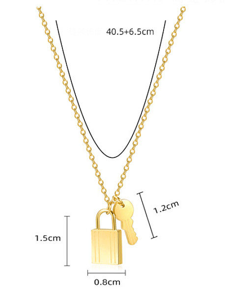 Minimalistische Medaillon-Schlüssel-Anhänger-Halskette aus Titanstahl