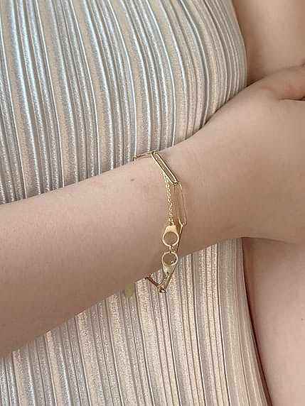 Stainless steel Hollow Geometric Minimalist Strand Bracelet