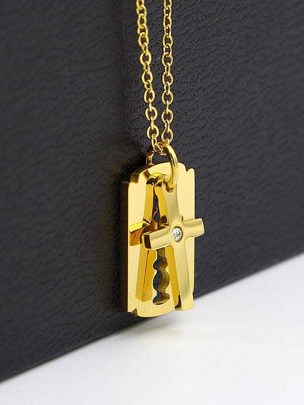 Zierliche Halskette mit Zirkonia-Kreuz aus Titan