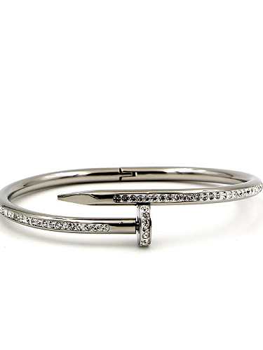 Clavo de titanio Cubic Zirconia Esmalte Geométrico Dainty Band Bangle