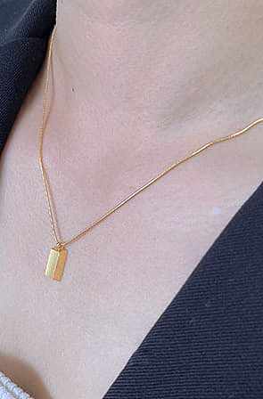 Titanium smooth Geometric Minimalist Pendant Necklace