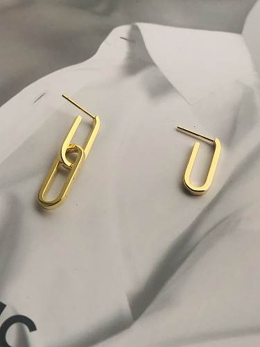 Copper Minimalist U-shaped Ssymmetry Drop Earring