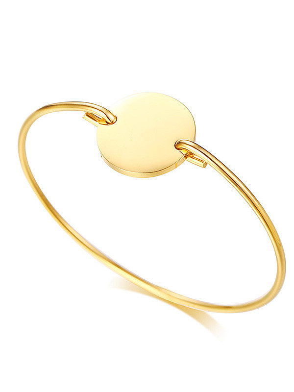 Stainless Steel With IP Gold Plated Fashion Round Bangles