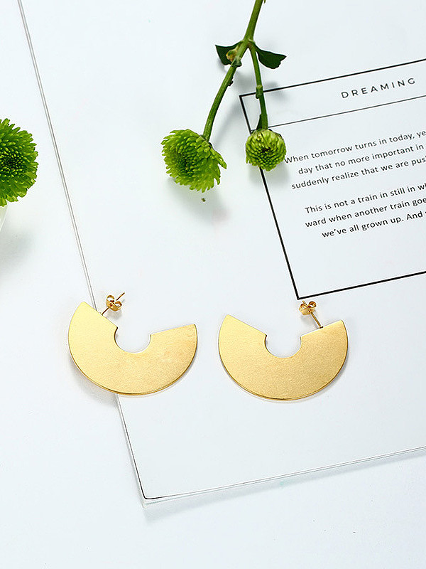 Simple geometric Stainless Steel Gold Earrings