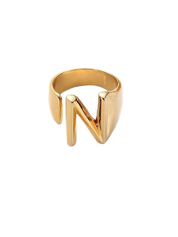 Copper Letter Minimalist Free Size Band Ring