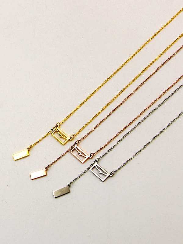 Titanium geometry Tassel Minimalist Necklace