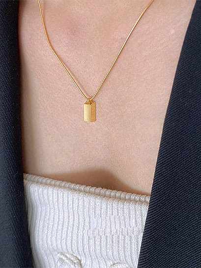 Titanium smooth Geometric Minimalist Pendant Necklace