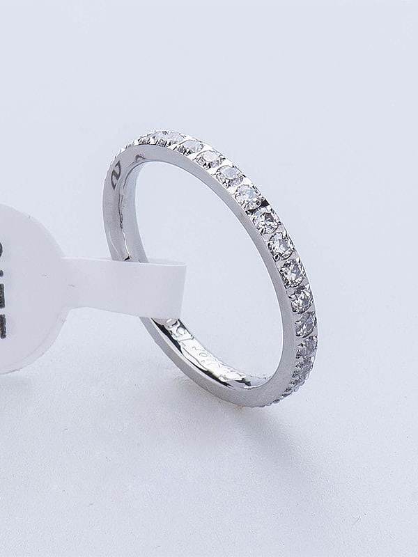 Titanium Steel Cubic Zirconia Round Minimalist Band Ring