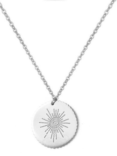 Simple and exquisite round stainless steel pendant necklace