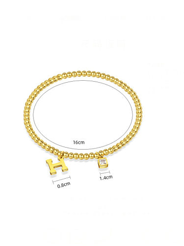 Stainless steel Letter Minimalist Beaded Bracelet