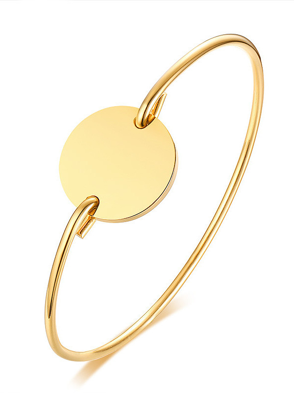 Stainless Steel With IP Gold Plated Fashion Round Bangles