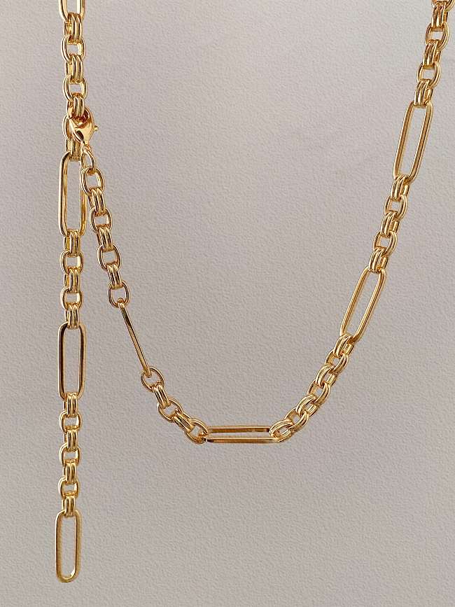 Brass Geometric chain Minimalist Necklace