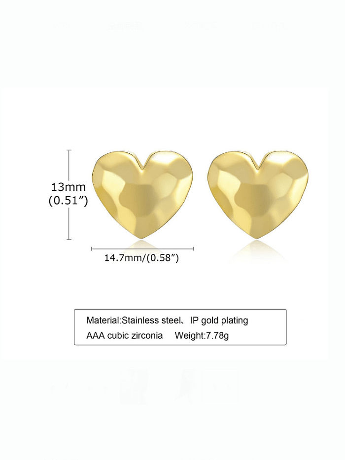 Brass Heart Minimalist Stud Earring