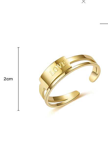 Titanium Steel Letter Minimalist Stackable Ring