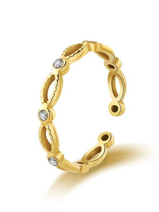 Edelstahl-Strass-geometrischer minimalistischer Band-Ring