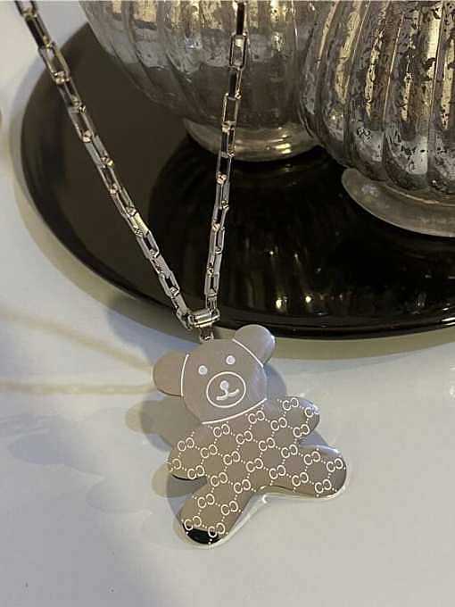 Stainless steel Bear Minimalist Long Strand Necklace