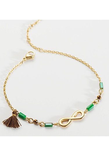 Stainless steel Bead Tassel Dainty Link Bracelet