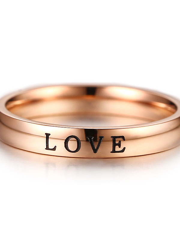 Stainless Steel Minimalist Style Printed letter Rings
