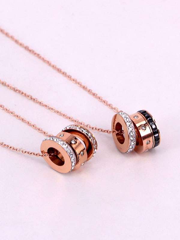 Titanium Cubic Zirconia Geometric Trend Necklace