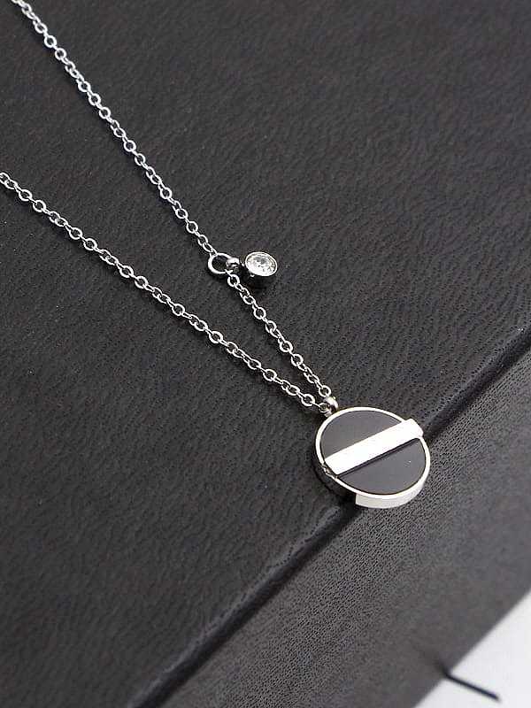 Titanium Enamel Round Minimalist pendant Necklace
