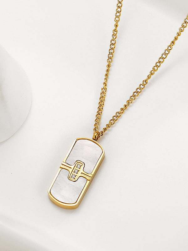 Geometrische minimalistische Halskette mit Titanstahlschale