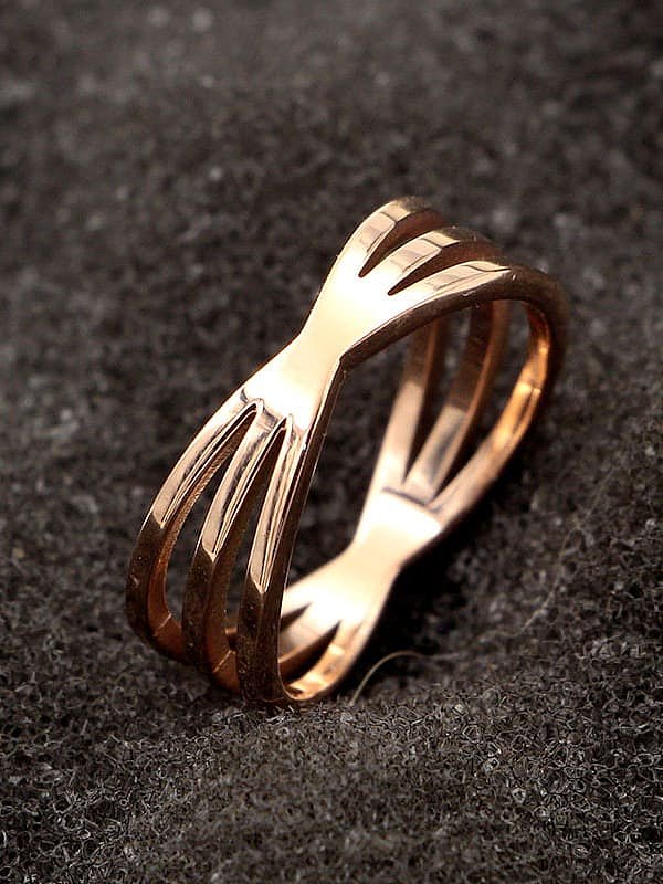 Titanium Geometric Dainty Stackable Ring