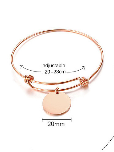 Stainless Steel Minimalist Style Round Card Modeling Bangles