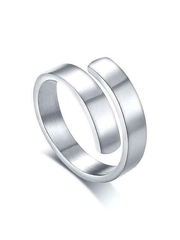 Stainless Steel Irregular Minimalist Free Size Band Ring