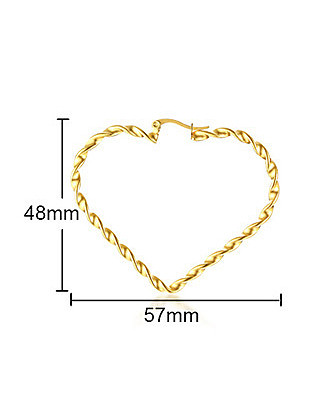 Stainless Steel With IP Gold Plated Fashion Heart Stud Earrings