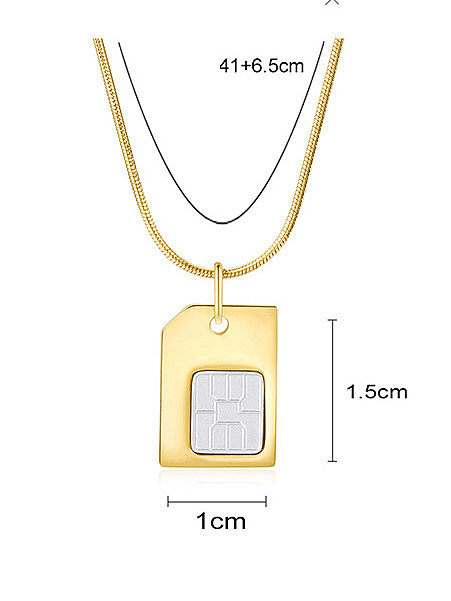Minimalistische geometrische Anhänger-Halskette aus Titanstahl