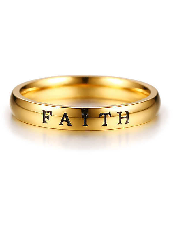 Stainless Steel Minimalist Style Printed letter Rings