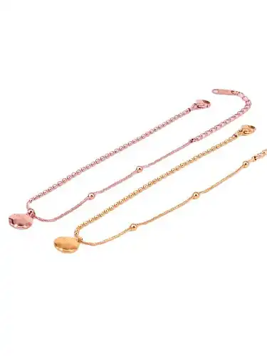 Titanium Steel Geometric Letter Minimalist Anklet