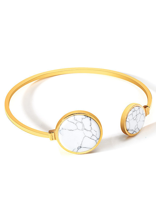 Stainless Steel With Minimalist style marble Bangles
