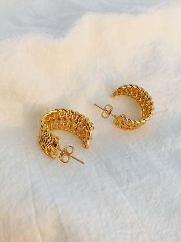 Boucles d'oreilles pendantes minimalistes irrégulières creuses en cuivre