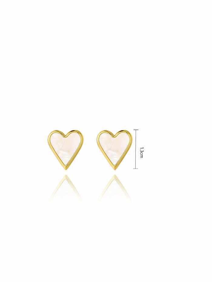 Stainless steel Shell Heart Trend Stud Earring