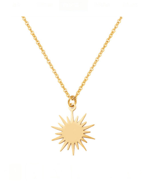 Stainless steel Minimalist Sun Flower Pendant Necklace