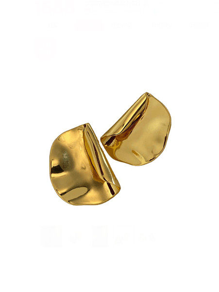 Brass Irregular Vintage Stud Earring