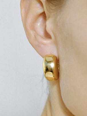 Brass Smooth Geometric Minimalist Drop Earring